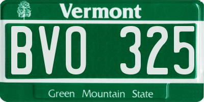VT license plate BVO325