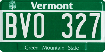 VT license plate BVO327