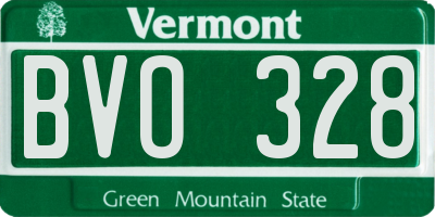 VT license plate BVO328