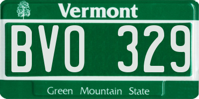 VT license plate BVO329