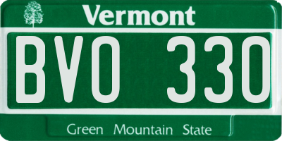VT license plate BVO330