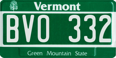 VT license plate BVO332