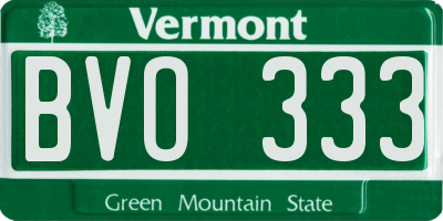 VT license plate BVO333