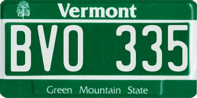 VT license plate BVO335