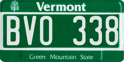 VT license plate BVO338