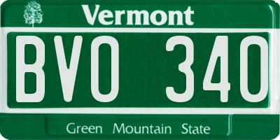 VT license plate BVO340