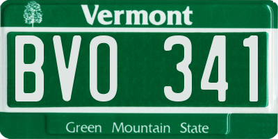 VT license plate BVO341