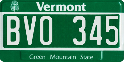 VT license plate BVO345