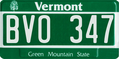 VT license plate BVO347