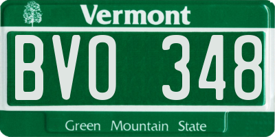 VT license plate BVO348