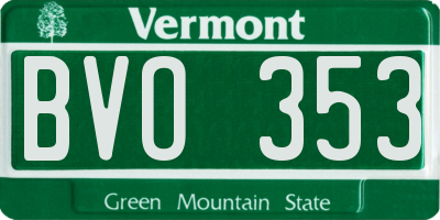 VT license plate BVO353