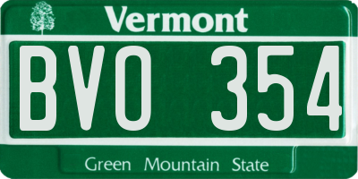 VT license plate BVO354