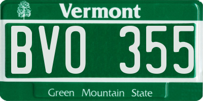 VT license plate BVO355