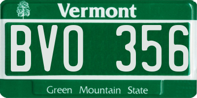 VT license plate BVO356
