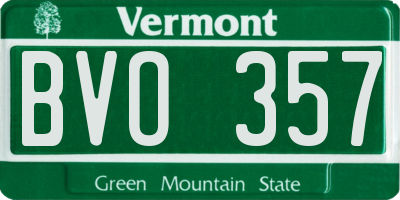 VT license plate BVO357