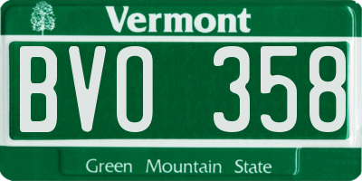VT license plate BVO358