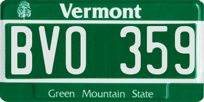 VT license plate BVO359