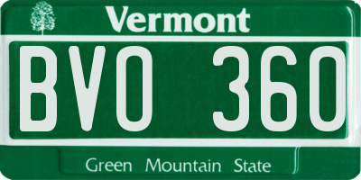VT license plate BVO360