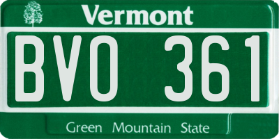 VT license plate BVO361