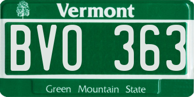 VT license plate BVO363