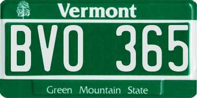 VT license plate BVO365