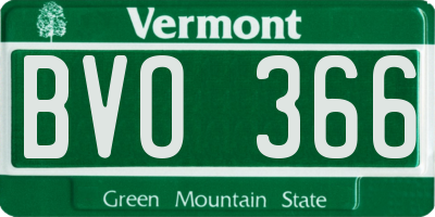 VT license plate BVO366