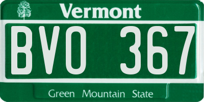VT license plate BVO367