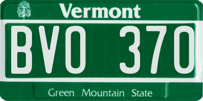 VT license plate BVO370