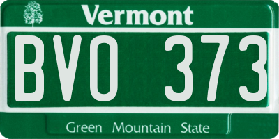 VT license plate BVO373