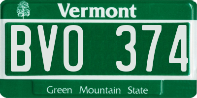 VT license plate BVO374