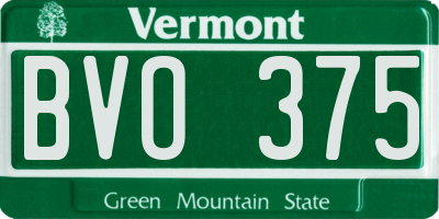 VT license plate BVO375