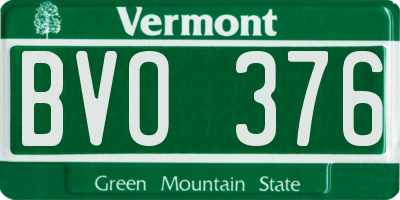 VT license plate BVO376