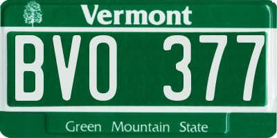 VT license plate BVO377