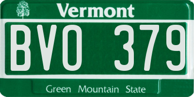 VT license plate BVO379