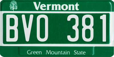 VT license plate BVO381