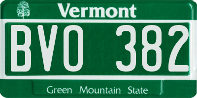 VT license plate BVO382