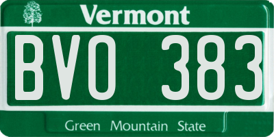VT license plate BVO383