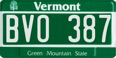VT license plate BVO387