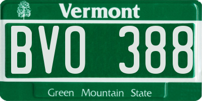 VT license plate BVO388