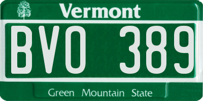 VT license plate BVO389