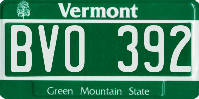 VT license plate BVO392