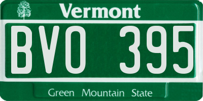 VT license plate BVO395