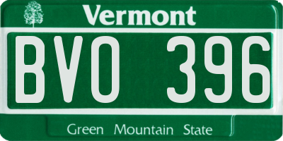 VT license plate BVO396