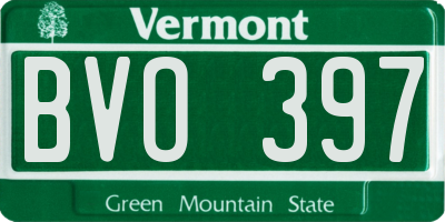 VT license plate BVO397