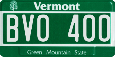 VT license plate BVO400