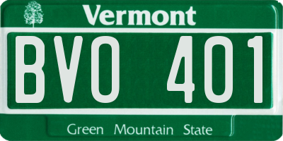 VT license plate BVO401