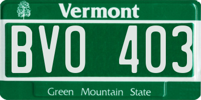 VT license plate BVO403