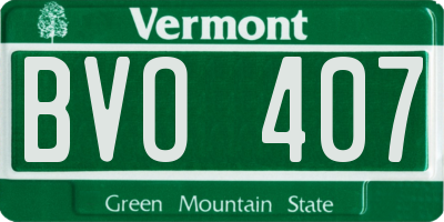 VT license plate BVO407