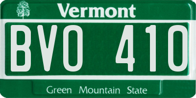 VT license plate BVO410
