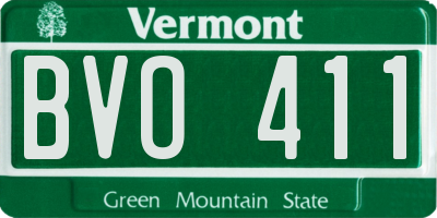 VT license plate BVO411